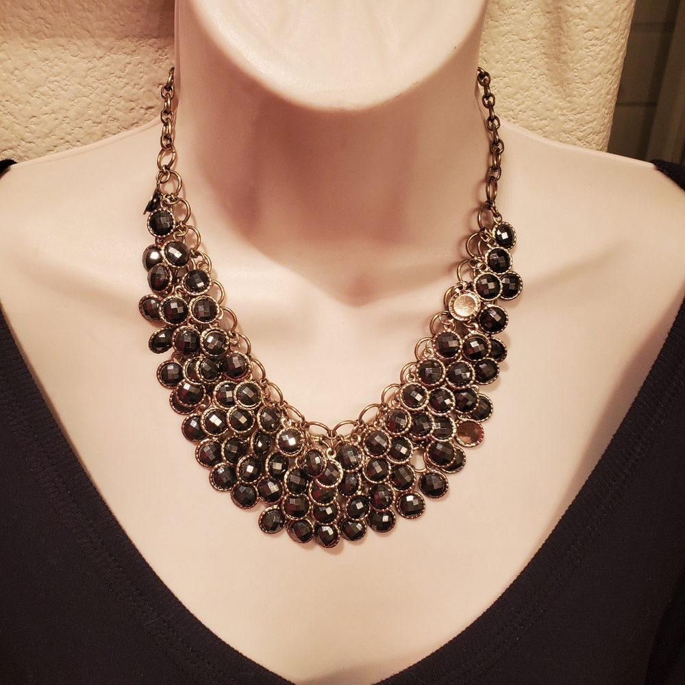 Black and gold statement necklace